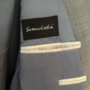 Samuelsohn SB Greenwich Grey Glen Plaid Wool Blazer Sport Coat Mens 42R Canada